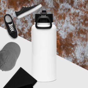 Stainless steel water bottle with a straw lid